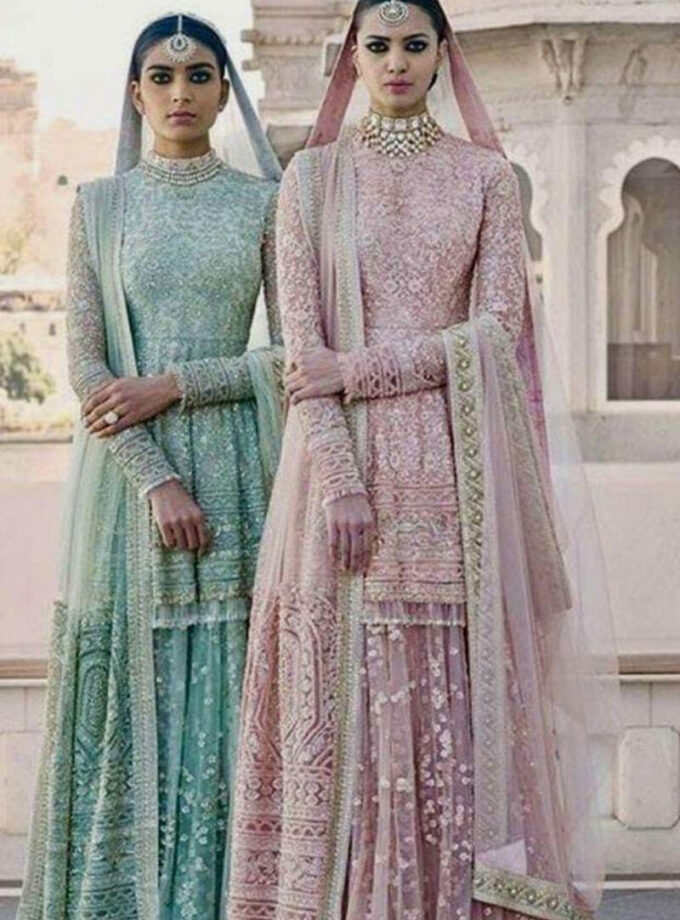 Green and Pink Lehenga