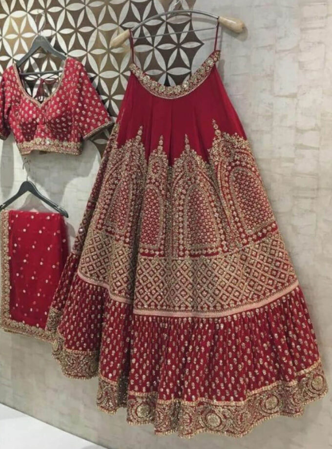 Red and Golden Lehenga
