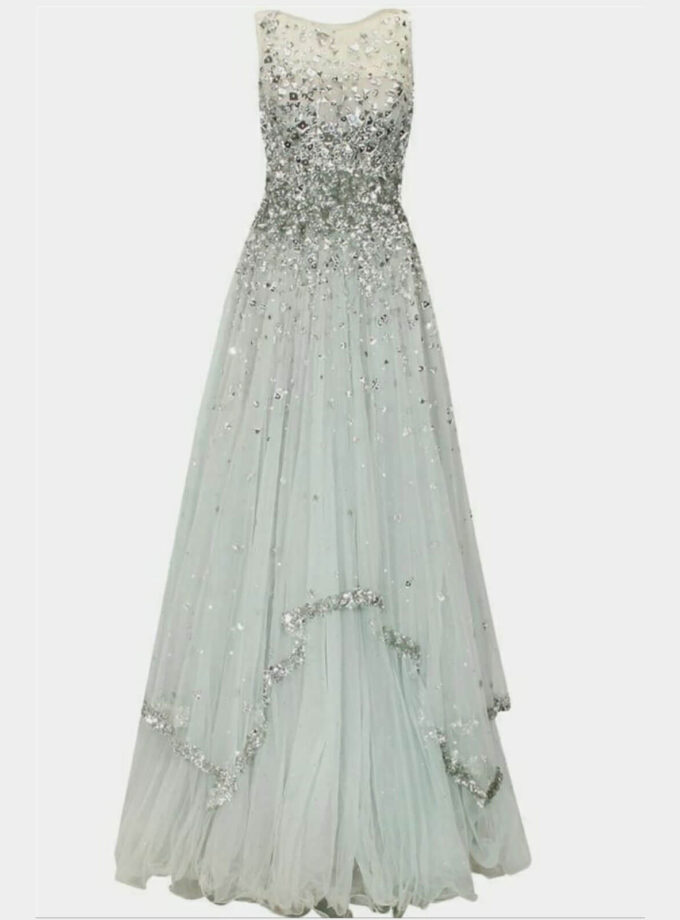 White Gown with Embedded Sparkles